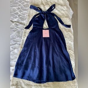 Hello Molly blue halter mini dress.